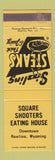 Matchbook Cover - Square Shooters Restaurant Rawlins WY
