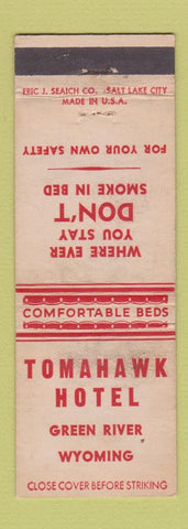 Matchbook Cover - Tomahawk Hotel Green River WY WORN