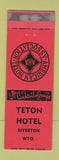 Matchbook Cover - Teton Hotel Riverton WY WEAR RED