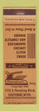 Matchbook Cover - The Maindiner Dairy Cheyenne WY