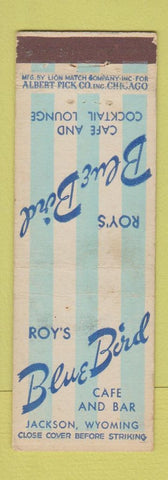 Matchbook Cover - Roy's Blue Bird Cafe Jackson WY