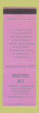 Matchbook Cover - Motel 81 Martinsburg WV