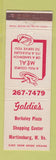 Matchbook Cover - Goldie's Restaurant Martinsburg WV