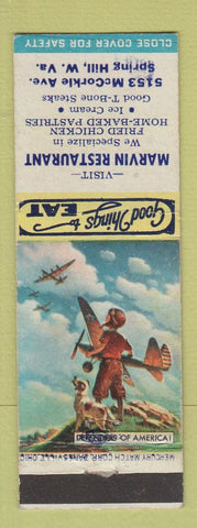 Matchbook Cover - Marvin Restaurant Spring Hill WV