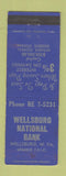 Matchbook Cover - Wellsburg National Bank Wellsburg WV