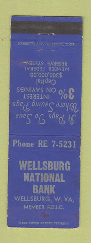Matchbook Cover - Wellsburg National Bank Wellsburg WV