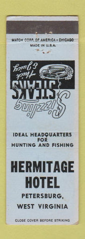 Matchbook Cover - Hermitage Hotel Petersburg WV
