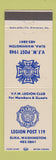 Matchbook Cover - American Legion Elma WA VFW