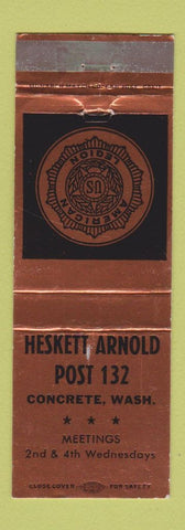 Matchbook Cover - American Legion Heskett Arnold Post Concrete WA