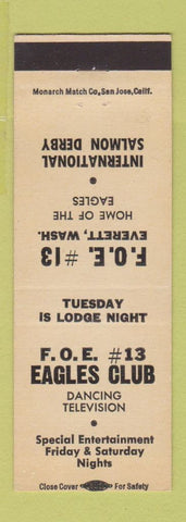 Matchbook Cover - Eagles Club  Everett WA