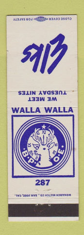 Matchbook Cover - Elks Lodge Walla Walla WA