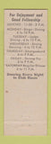 Matchbook Cover - Elks Lodge Walla Walla WA