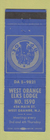 Matchbook Cover - Elks Lodge West Orange NJ