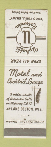 Matchbook Cover - Uphoff's Rotunda Lake Delton WI