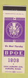 Matchbook Cover - Elks Club Auburn WA