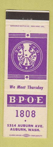 Matchbook Cover - Elks Club Auburn WA