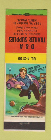 Matchbook Cover - D&A Trailer Supply Kent WA
