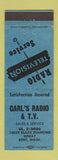 Matchbook Cover - Carl's Radio TV Kent WA