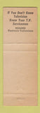 Matchbook Cover - Carl's Radio TV Kent WA