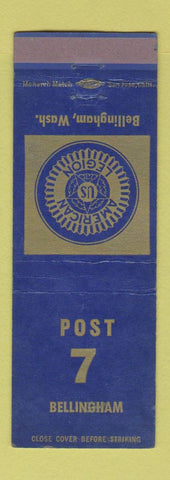 Matchbook Cover - American Legion Post 7 Bellingham WA