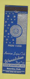 Matchbook Cover - American Legion Wenatchee WA