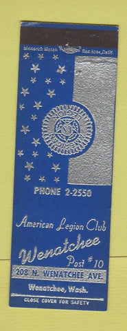 Matchbook Cover - American Legion Wenatchee WA
