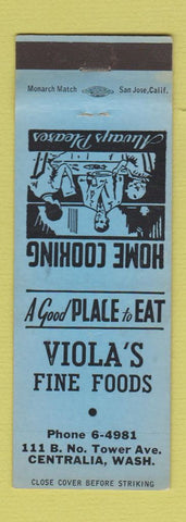 Matchbook Cover - Viola's Restaurant Centralia WA