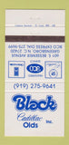 Matchbook Cover - Black Cadillac Oldsmboile Greensboro NC 30 Strike