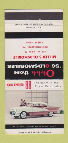 Matchbook Cover - 1956 Oldsmobile Miller's Mechanicsburg PA 30 Strike