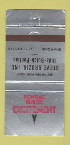 Matchbook Cover - Urdzik Oldsmobile Buick Pontiac Shamokin PA 30 Strike