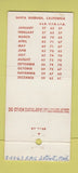 Matchbook Cover - El Mirasol Santa Barbara CA Hotel 30 Stick
