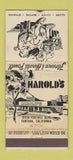 Matchbook Cover - Harold's Restaurant Fontana CA 30 Stick