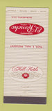 Matchbook Cover - El Rancho Hotel Sacramento CA 30 Stick