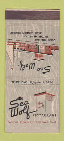 Matchbook Cover - Sea Wolf Restaurant Oakland CA 30 Stick
