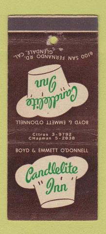 Matchbook Cover - Candlelite Inn Glendale CA 30 Stick