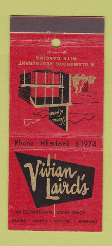 Matchbook Cover - Vivian Laird's Restaurant Long Beach CA 30 Stick