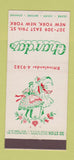 Matchbook Cover - Chardas New York City Hungarian 30 Stick