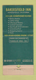 Matchbook Cover - Bakersfield Inn CA 30 Stick