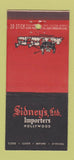 Matchbook Cover - Sidney's Importers Hollywood CA 30 Stick