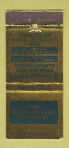 Matchbook Cover - National Bank of Geneva NY 30 Stick