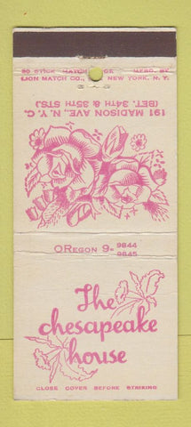 Matchbook Cover - The Chesapeake House New York City 30 Stick