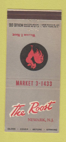 Matchbook Cover - The Roost Newark NJ rooster 30 Stick