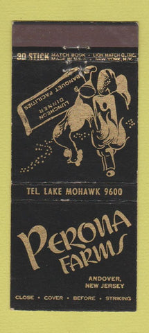 Matchbook Cover - Perona Farms Andover NJ restaurant rooster 30 Stick