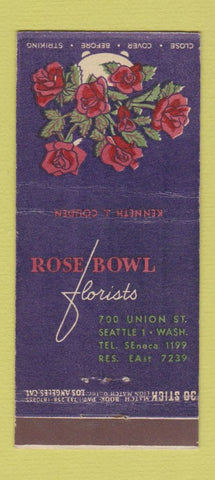 Matchbook Cover - Rose Bowl Flowers Seattle WA 30 Stick