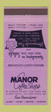 Matchbook Cover - Manor Coffee Shop San Francisco CA 30 Stick