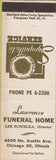 Matchbook Cover - Lawrence Funeral Home Chicago IL