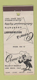 Matchbook Cover - Crow's Restaurant Long Beach CA 30 Stick