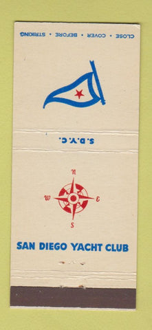 Matchbook Cover - San Diego Yacht Club CA 30 Stick