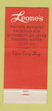Matchbook Cover - Leone's Restaurant New York City 30 Stick