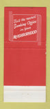 Matchbook Cover - Detroit Bank MI Indian 30 Stick